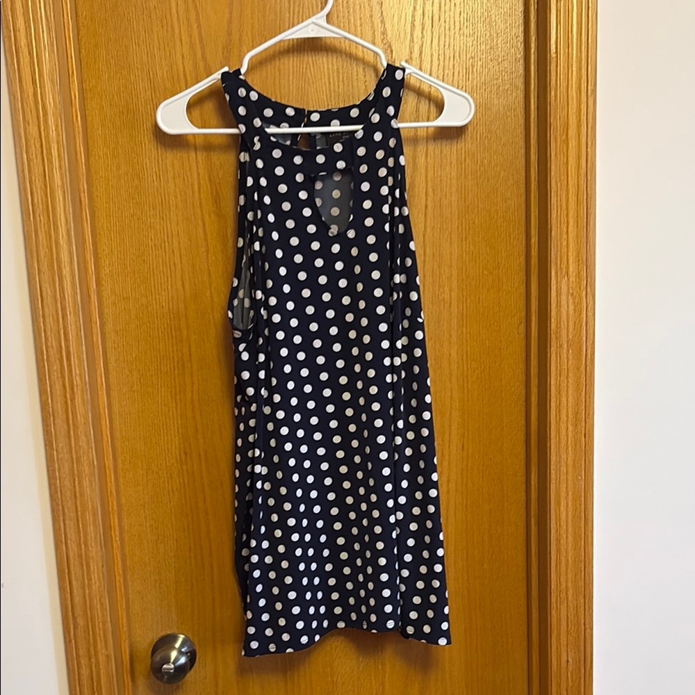 Lane Bryant Black and White Polka Dot Tank Top